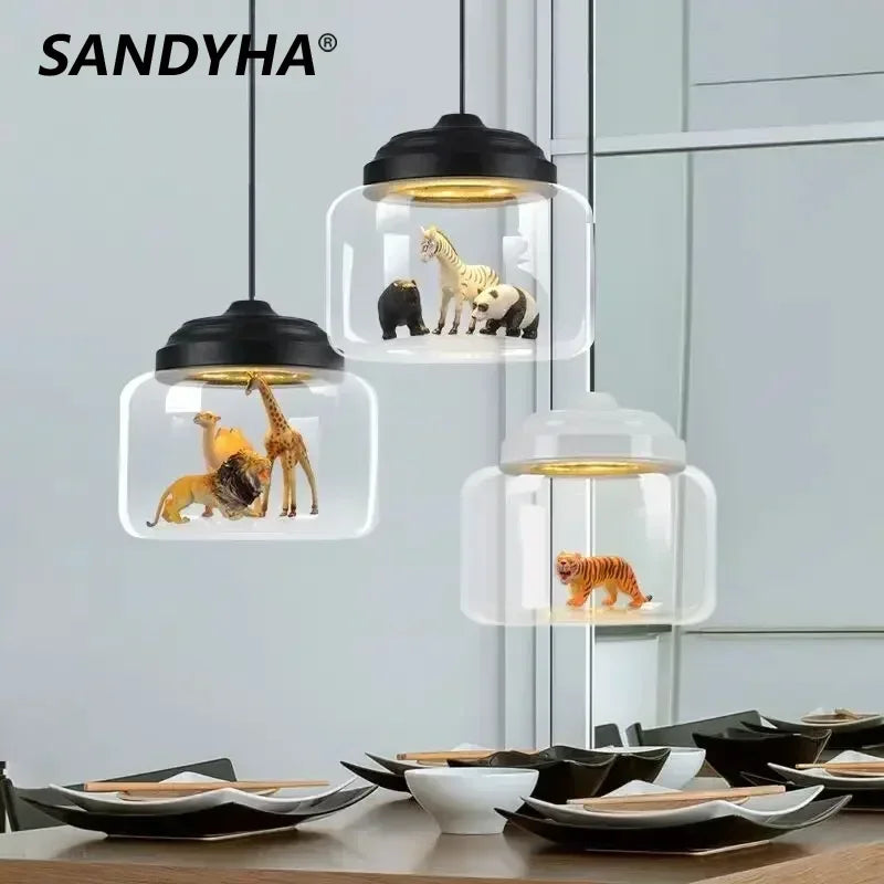 Glass Animal Pendant Light