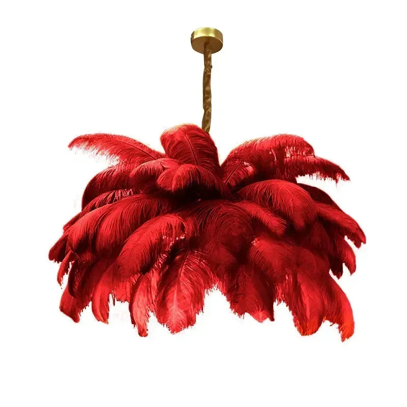 Ostrich Feather Ceiling Lamp