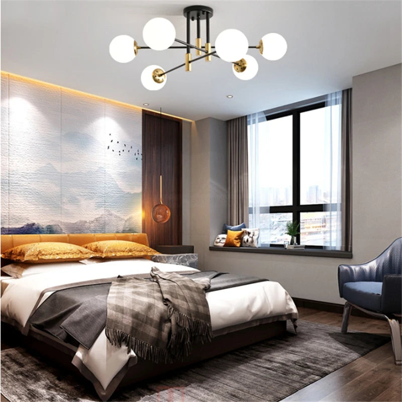 Nordic Modern LED Glass Ball Chandelier