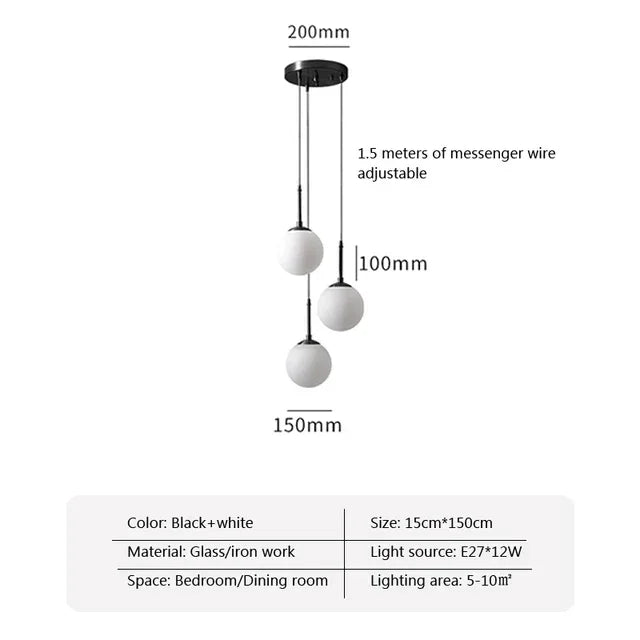 LED Glass Ball Pendant Lamp