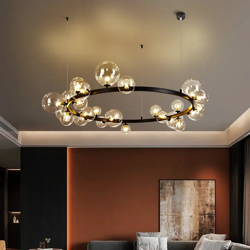 Nordic LED Clear Glass Bubble Chandelier