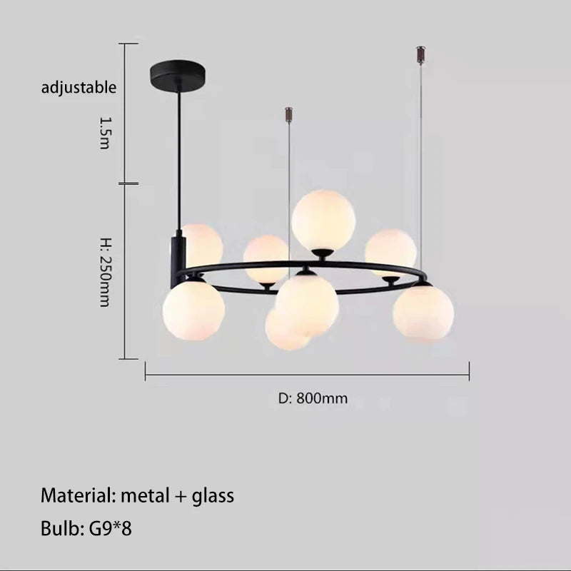 Nordic Milky White Glass Ceiling Chandelier