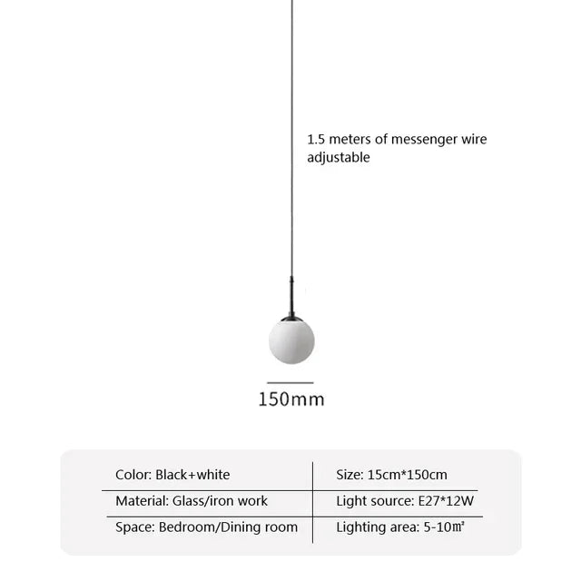 LED Glass Ball Pendant Lamp