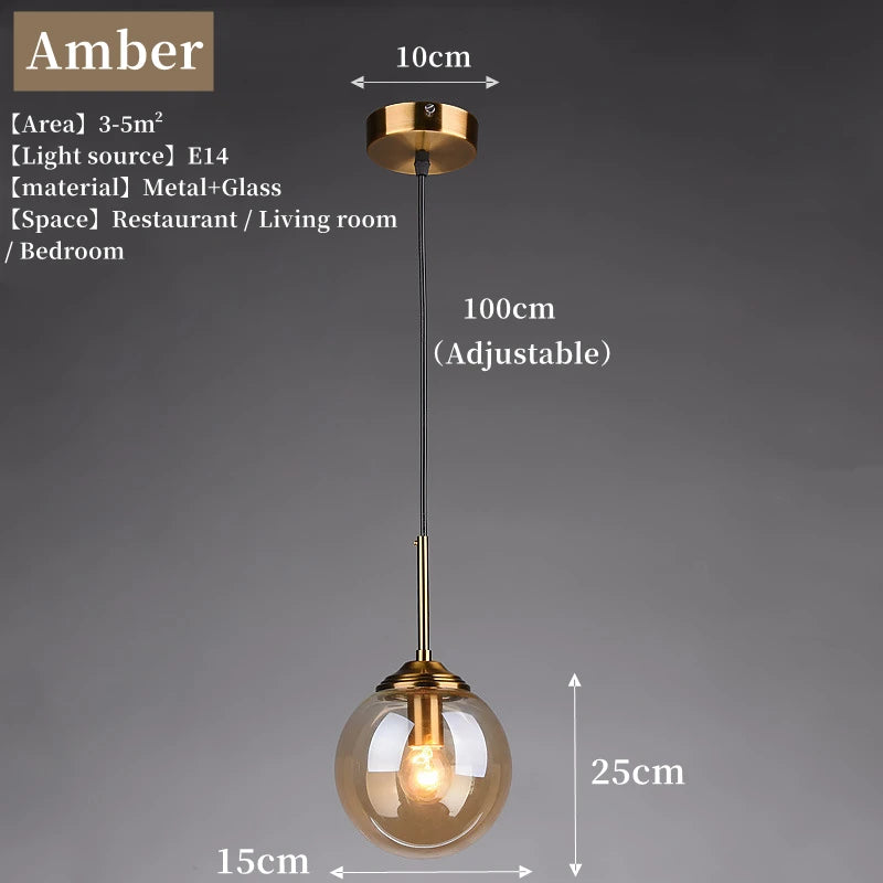Modern Luxury Glass LED Ceiling Pendant Light