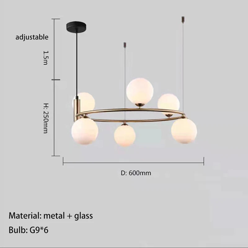 Nordic Milky White Glass Ceiling Chandelier