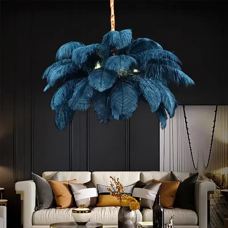 Ostrich Feather Ceiling Lamp
