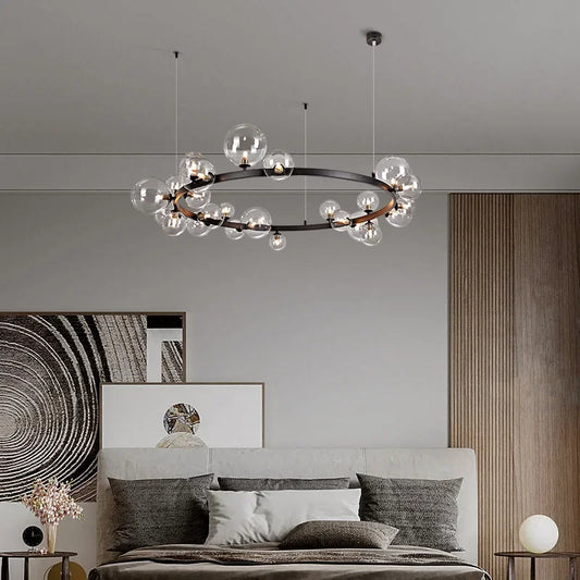 Nordic LED Clear Glass Bubble Chandelier