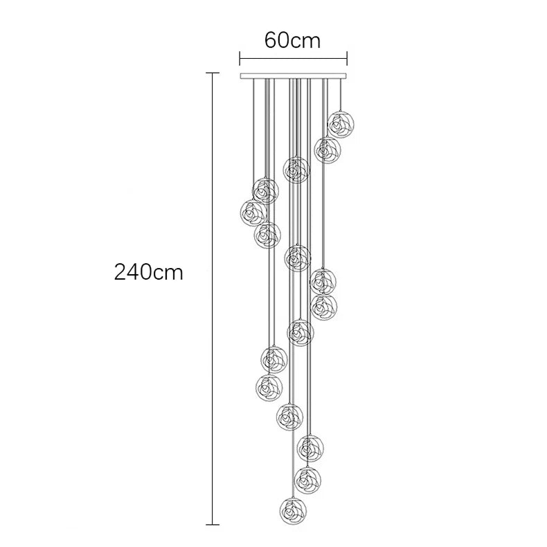 Modern Nordic LED Stair Chandelier