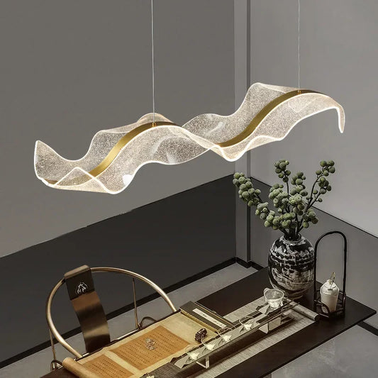 Designer Wave LED Large Ceiling Pendant Light Chandelier