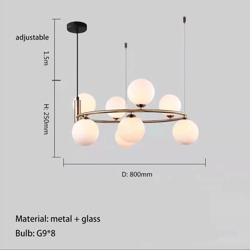 Nordic Milky White Glass Ceiling Chandelier