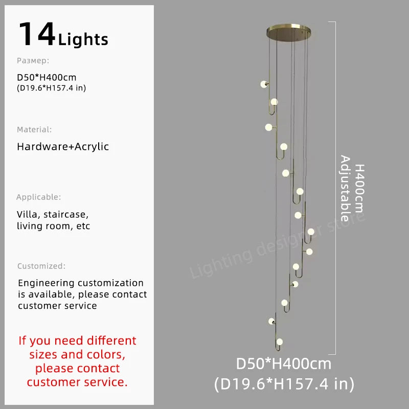 Nordic LED Staircase Chandelier