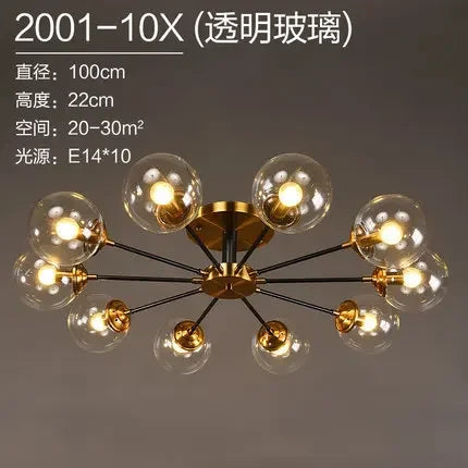 Nordic LED Glass Ceiling Lamp