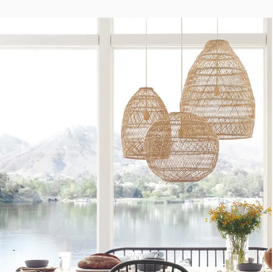Japanese Zen Rattan Chandelier