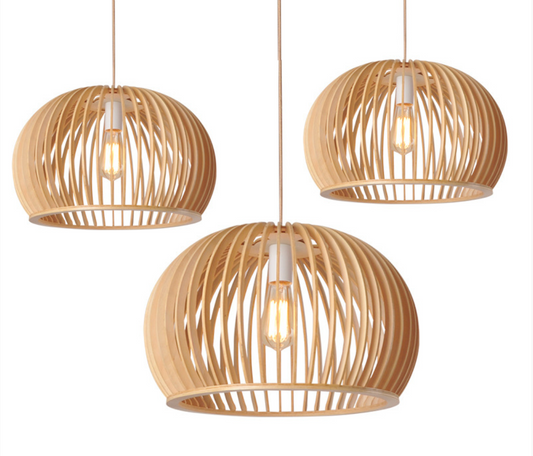 Nordic Wooden Half Round Pumpkin Chandelier
