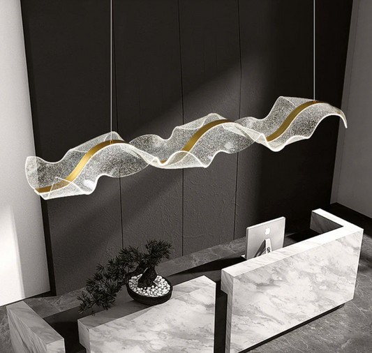 Designer Wave LED Large Ceiling Pendant Chandelier