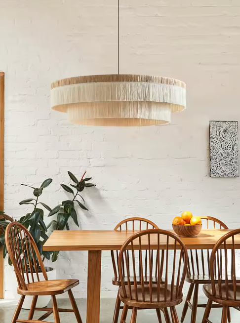 Woven Raffia Pendant Ceiling Light