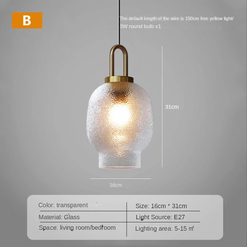 Modern LED Lantern Glass Chandelier