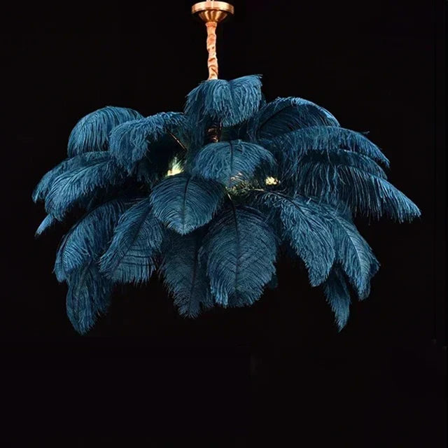 Ostrich Feather Ceiling Lamp