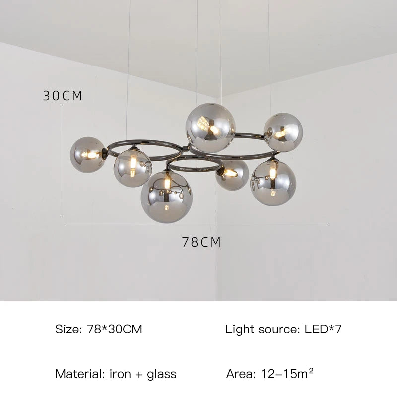 Modern Glass Ball Ceiling Chandelier