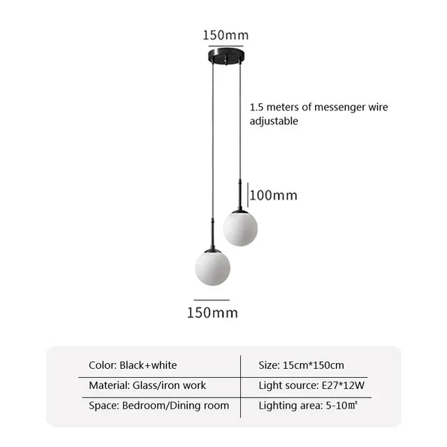LED Glass Ball Pendant Lamp