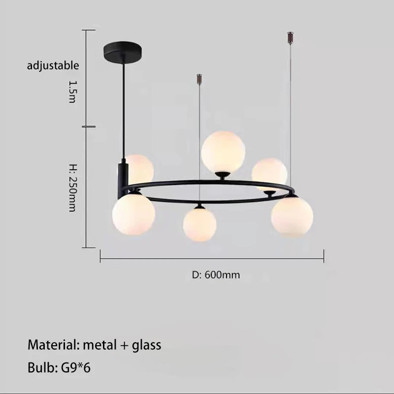 Nordic Milky White Glass Ceiling Chandelier