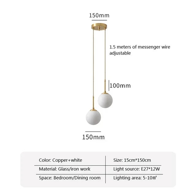LED Glass Ball Pendant Lamp