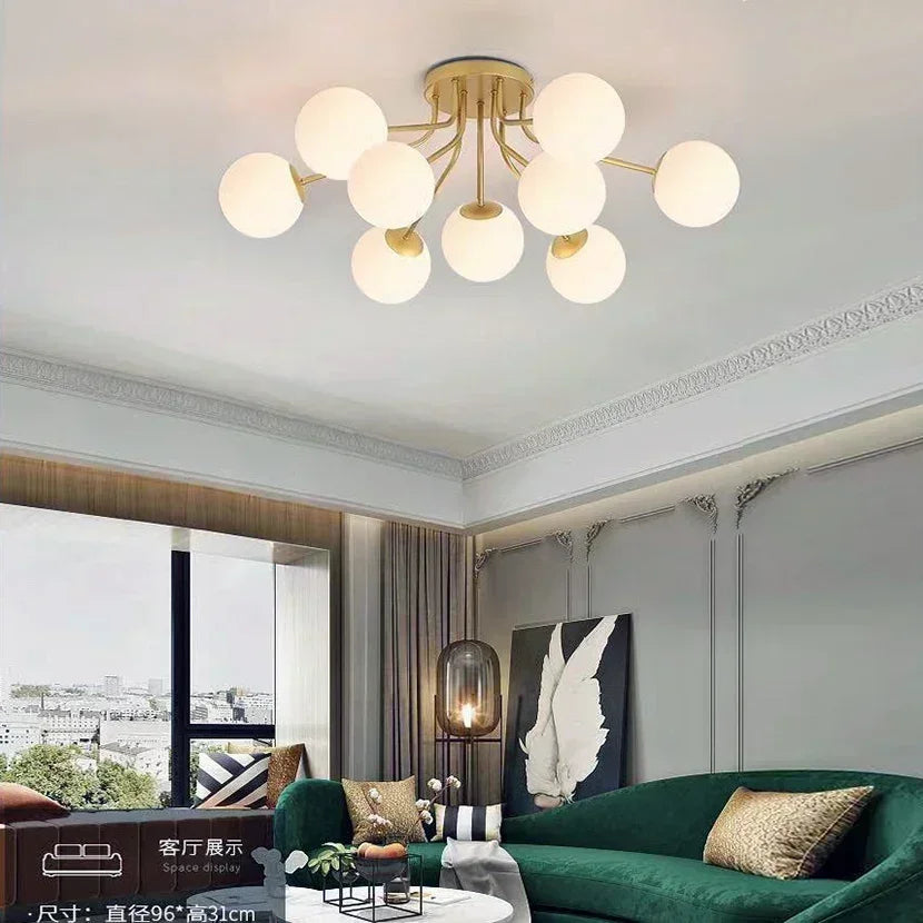 Modern Black Glass Ball LED Ceiling Light