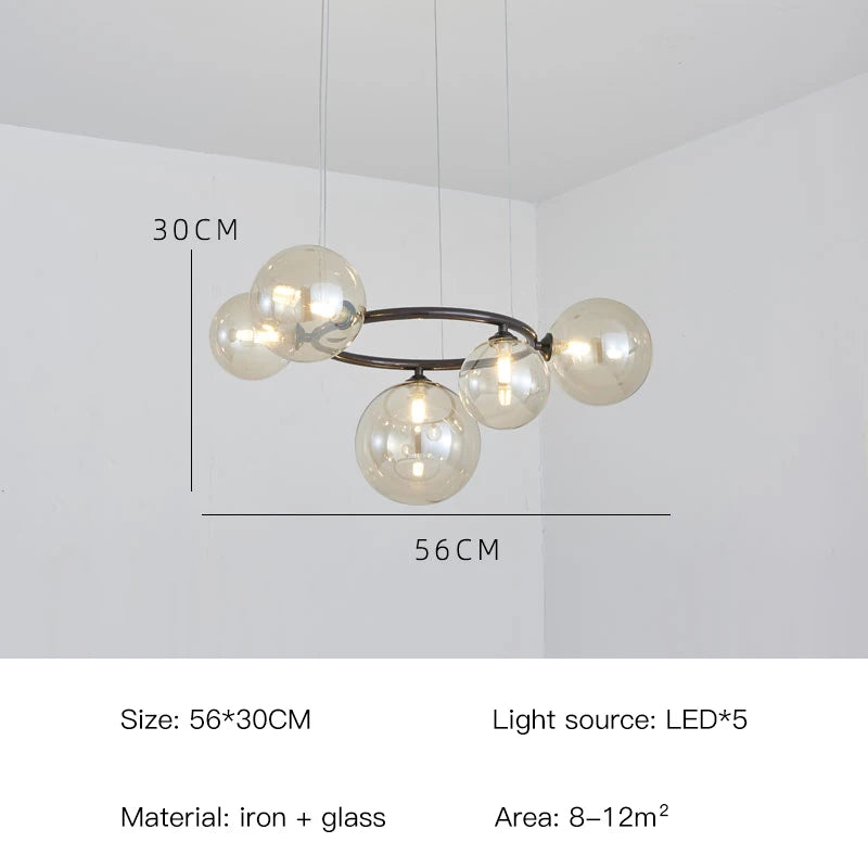Modern Glass Ball Ceiling Chandelier
