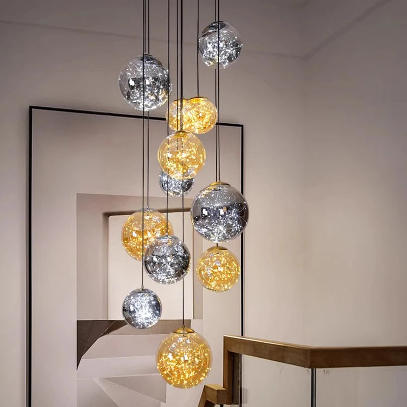 Modern Nordic LED Stair Chandelier