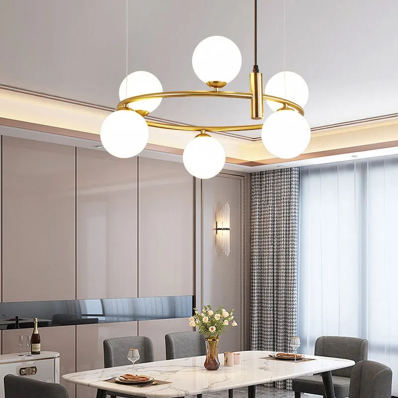 Nordic Milky White Glass Ceiling Chandelier