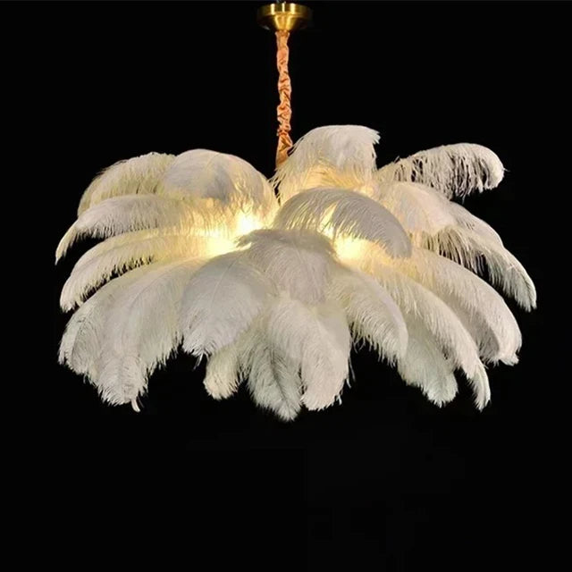 Ostrich Feather Ceiling Lamp