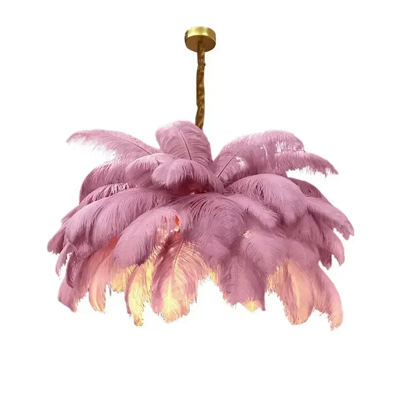 Ostrich Feather Ceiling Lamp