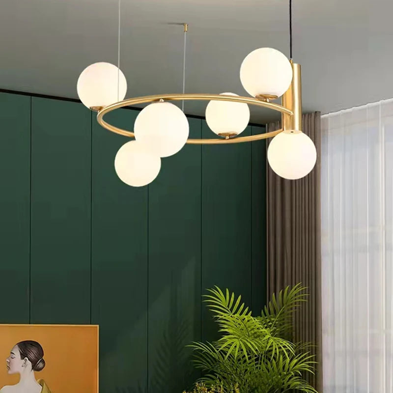 Nordic Milky White Glass Ceiling Chandelier