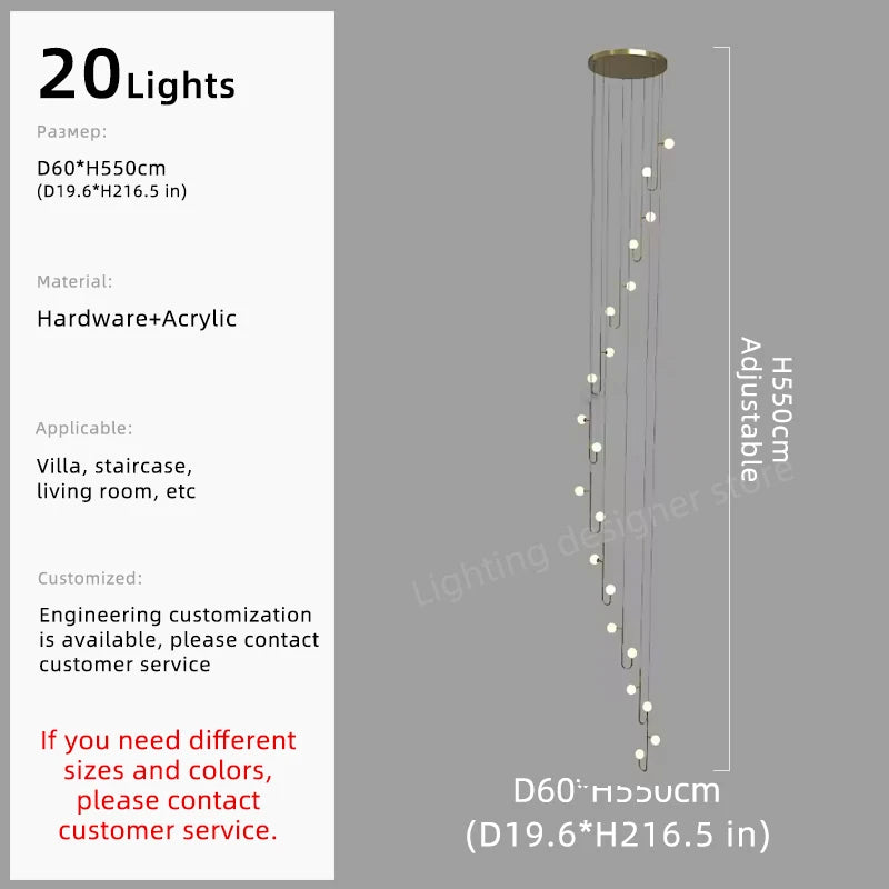Nordic LED Staircase Chandelier