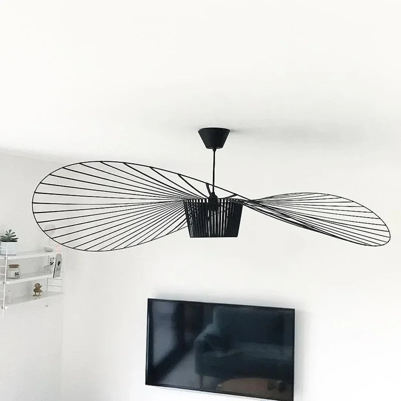 Metal Straw Hat Design Ceiling Light