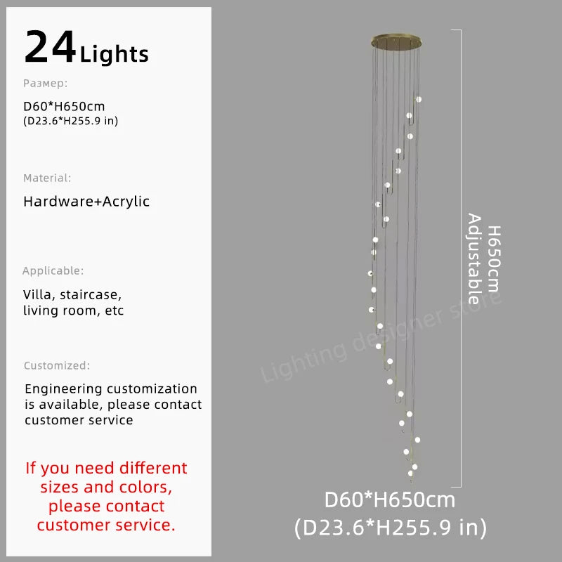 Nordic LED Staircase Chandelier