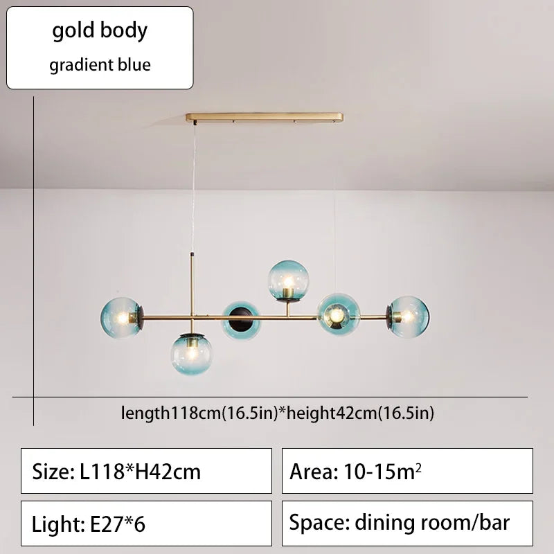 Modern Minimalist Glass Ball Chandelier