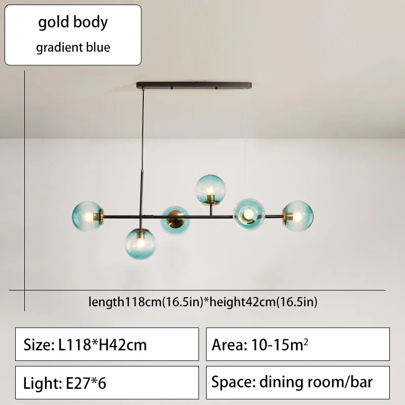 Modern Minimalist Glass Ball Chandelier