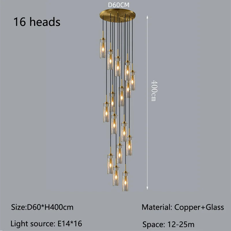 Nordic Cracked Glass LED Chandelier