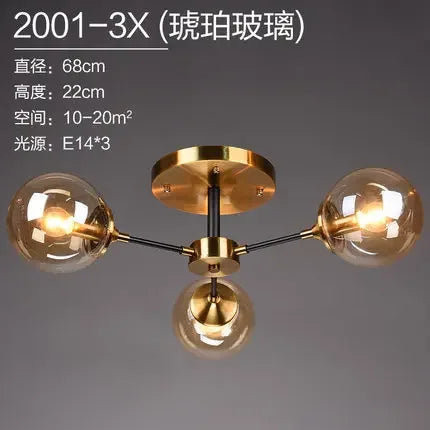 Nordic LED Glass Ceiling Lamp
