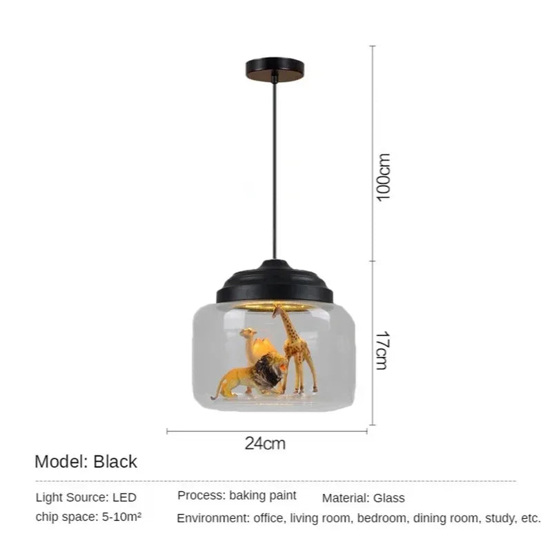 Glass Animal Pendant Light