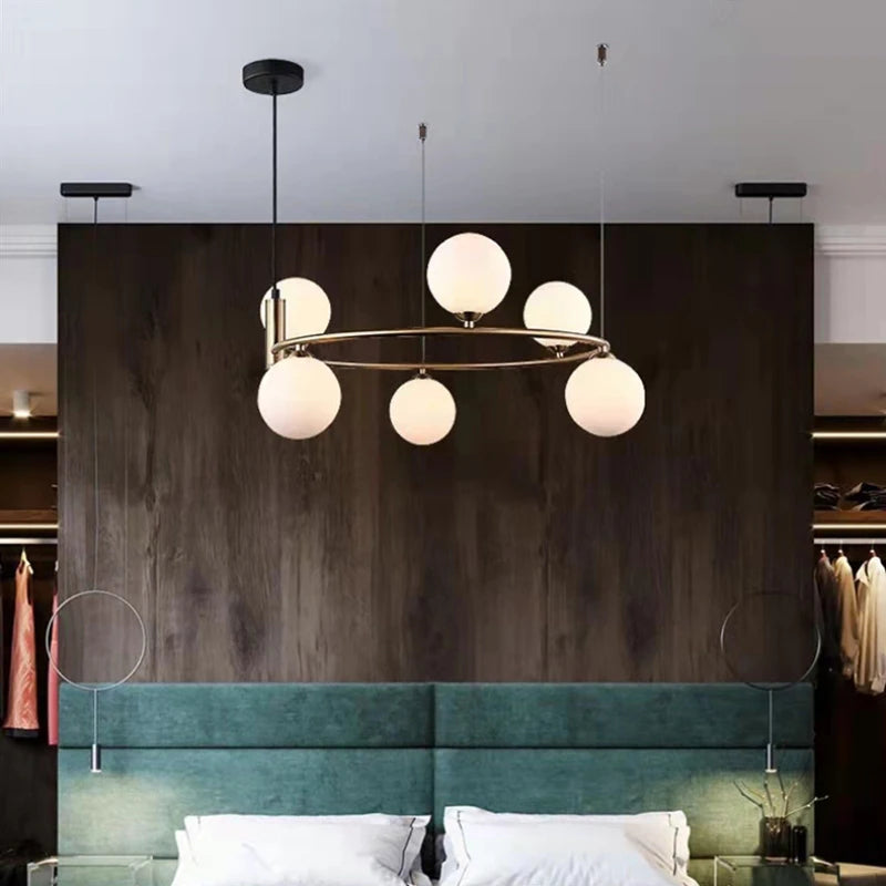 Nordic Milky White Glass Ceiling Chandelier