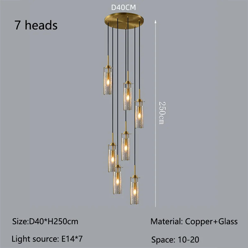 Nordic Cracked Glass LED Chandelier