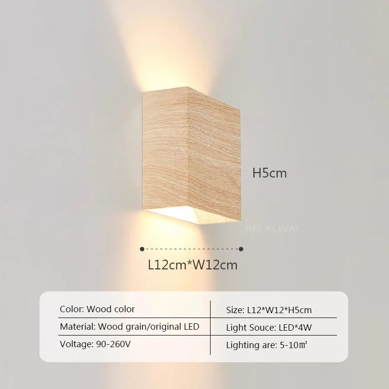 Nordic Woodencolor LED Wall Light