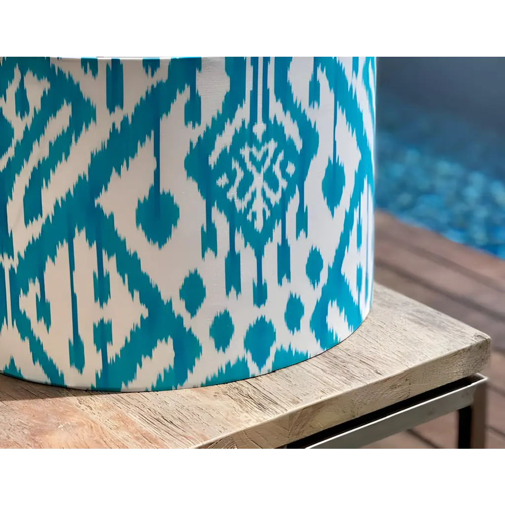Handmade lampshades Singapore in Ikat fabric pattern
