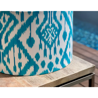 Handmade lampshades Singapore in Ikat fabric pattern