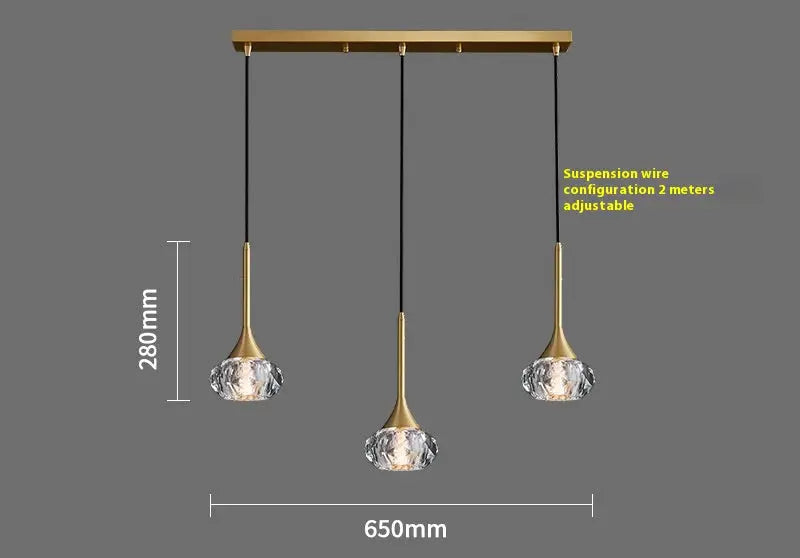 Copper Modern Luxury Crystal Chandelier