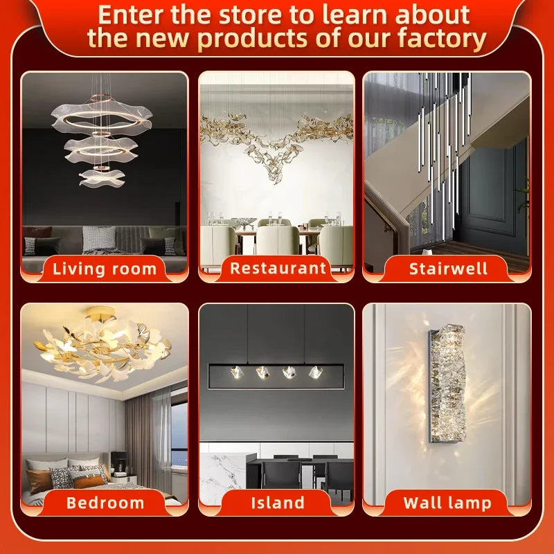 Nordic LED Staircase Chandelier