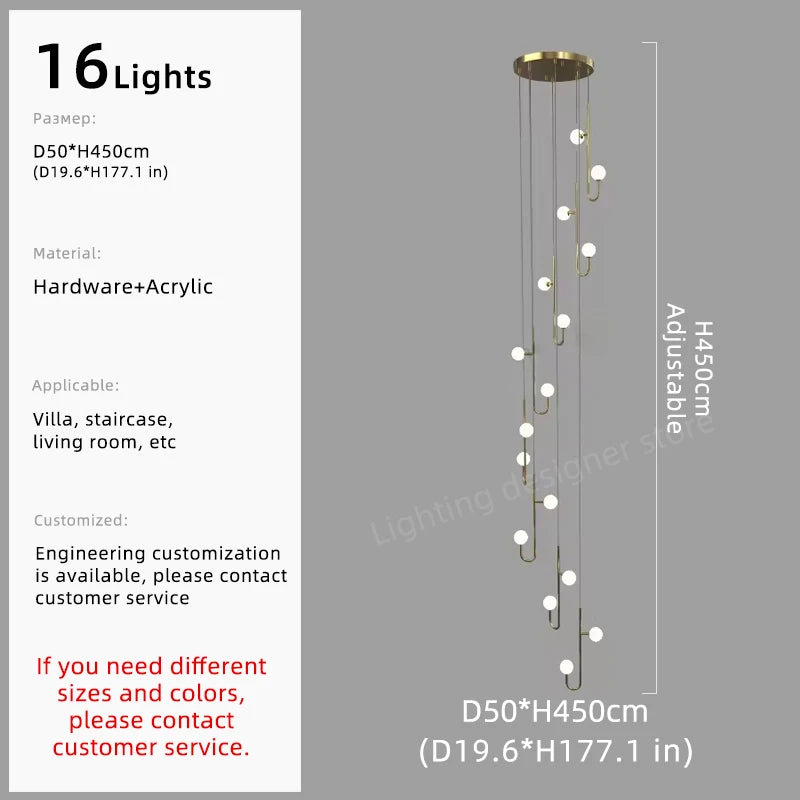 Nordic LED Staircase Chandelier