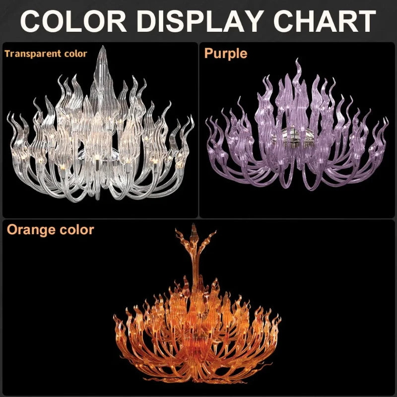 Glass Flame Hanging Chandelier